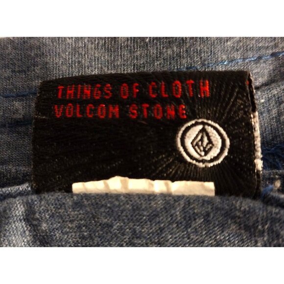 Volcom Logo Men's Short Sleeve T-Shirt Blue With Yellow Graphic XL - Picture 5 of 7